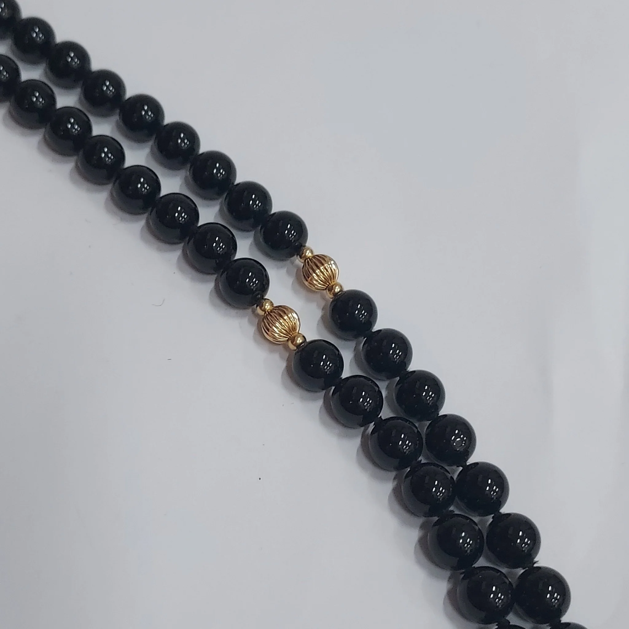 14K Gold & Onyx Necklace - Image 2