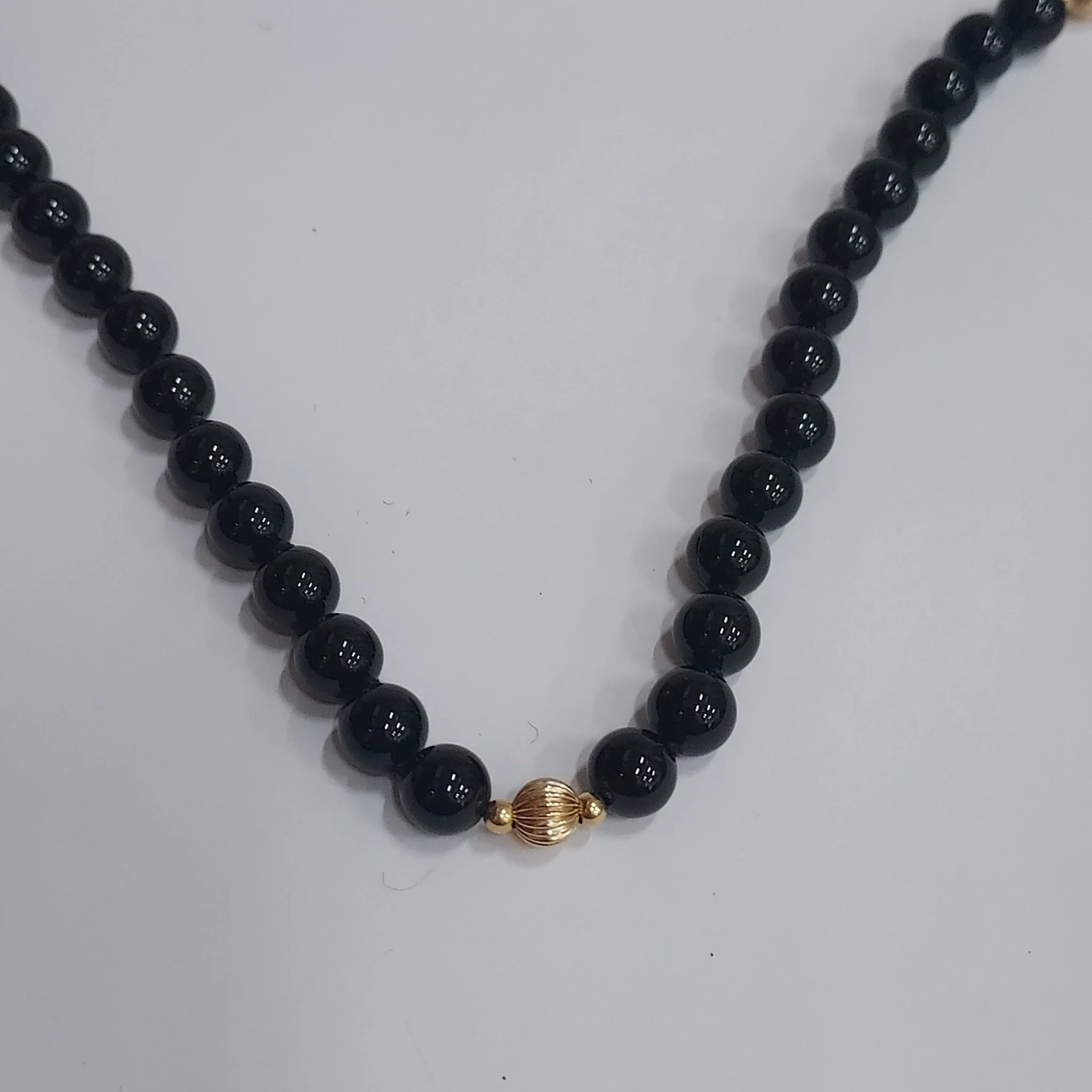 14K Gold & Onyx Necklace - Image 5