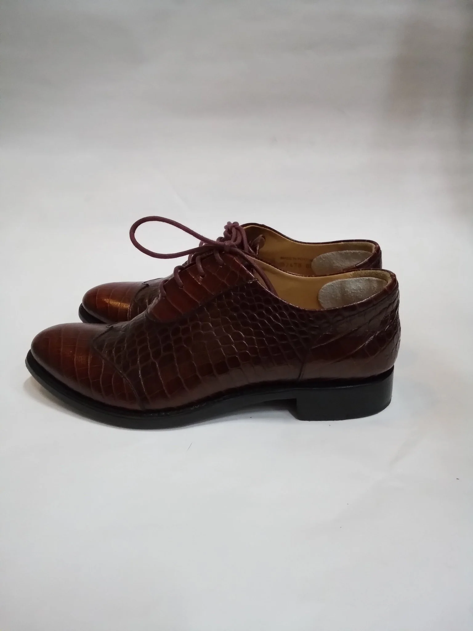 The Office of Angela Scott Maroon Leather Oxfords - Image 3