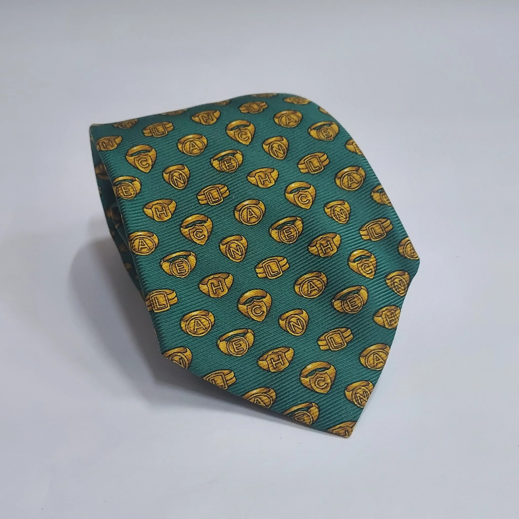 Chanel Green Silk Tie