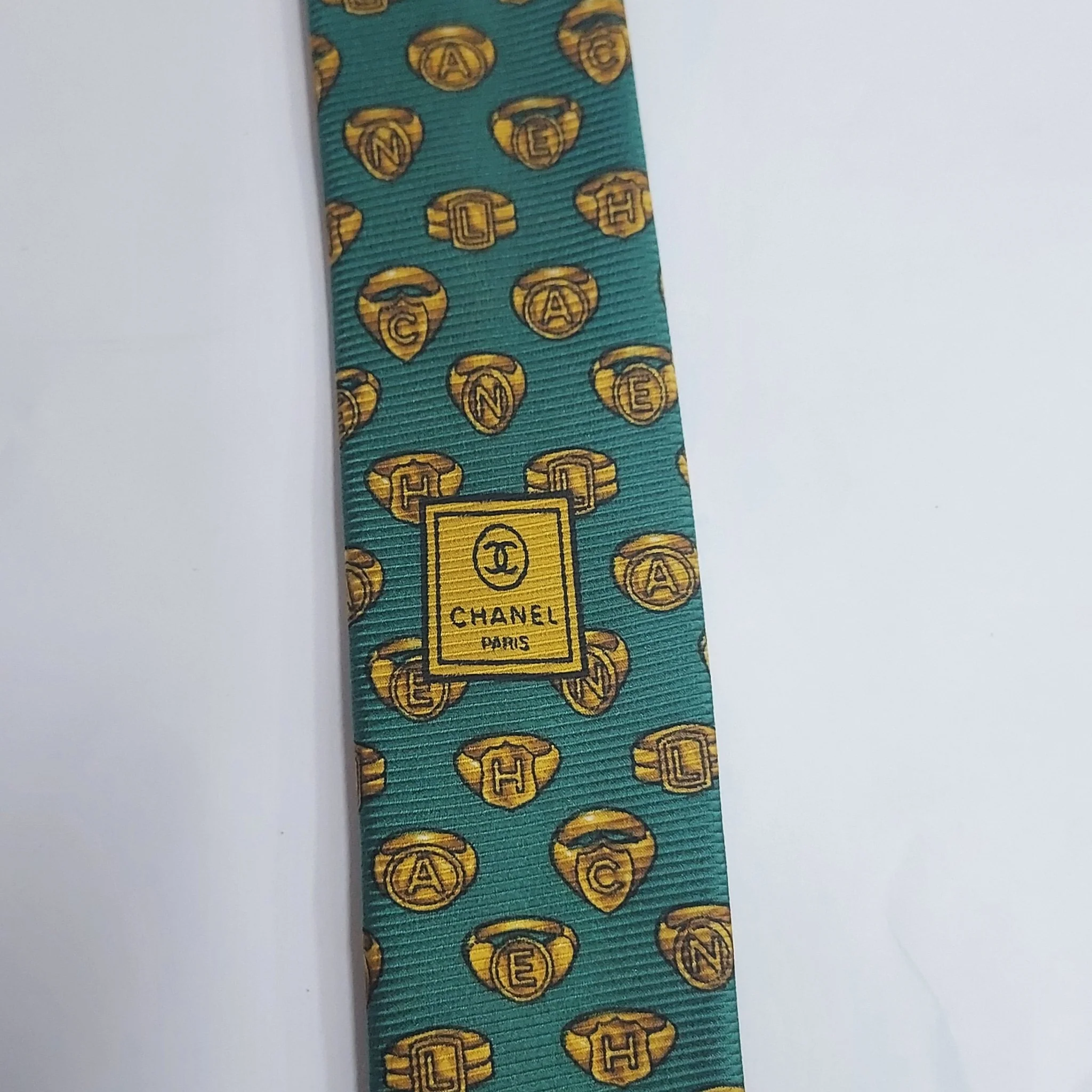 Chanel Green Silk Tie - Image 6