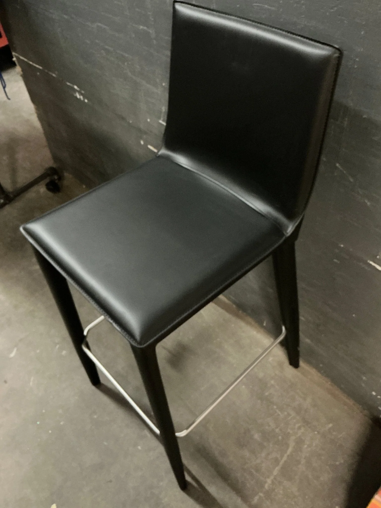 Bottega Stool in Black Leather - Image 3