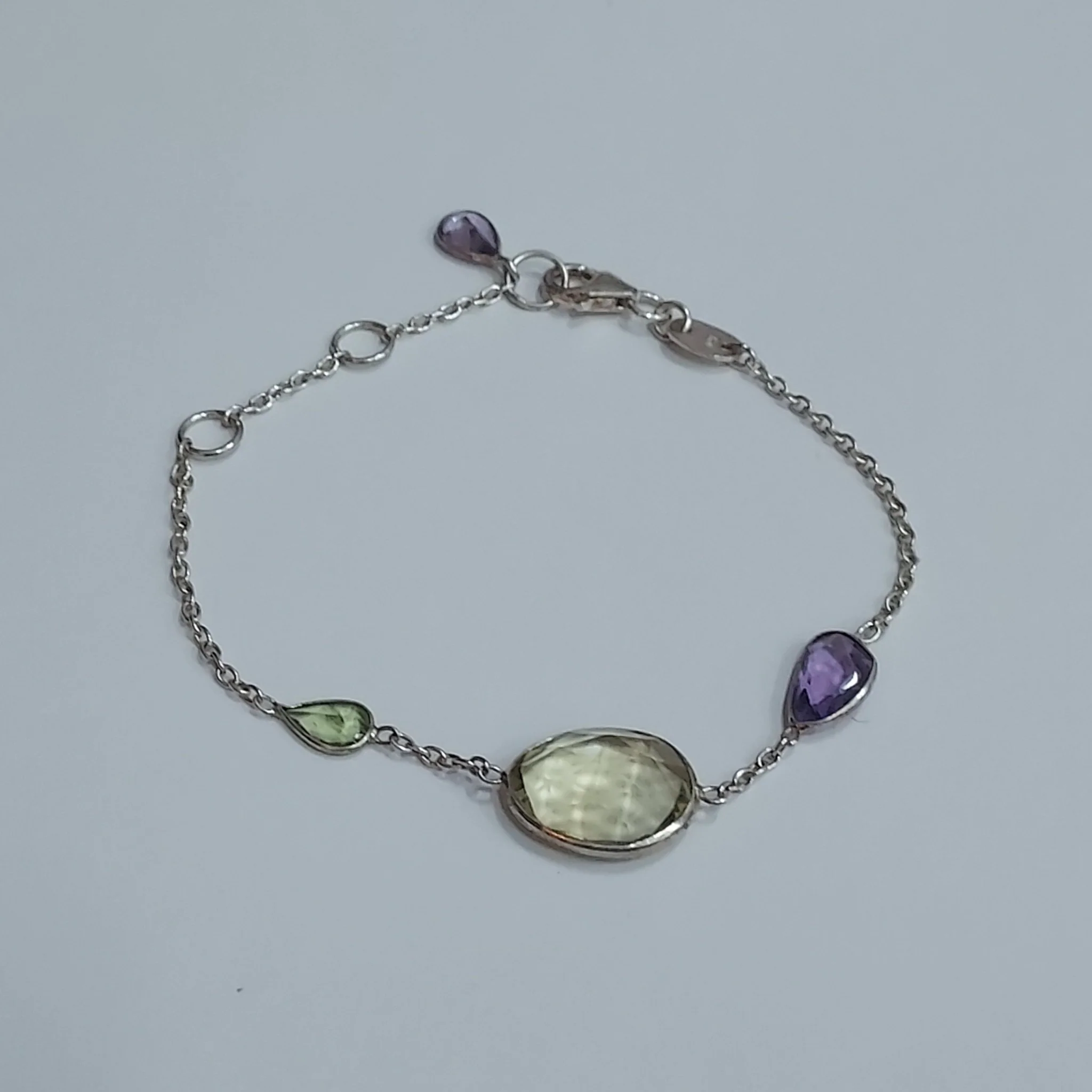 Sterling Silver & Stone Bracelet