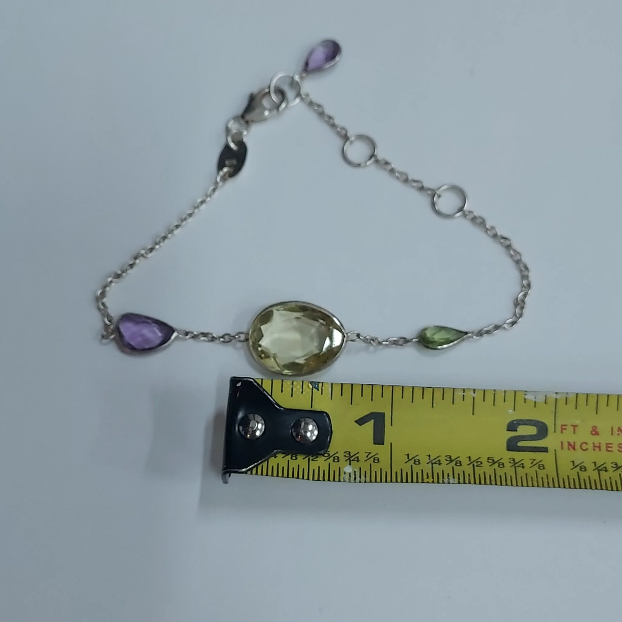 Sterling Silver & Stone Bracelet - Image 7